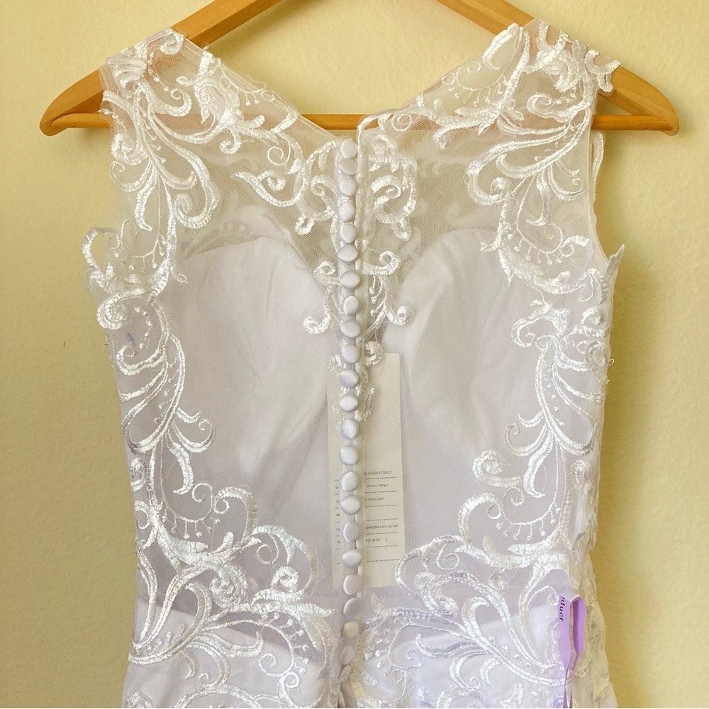 Miss Veil White Lace Fabric Mini Wedding Dress | NWT - Picture 4 of 9